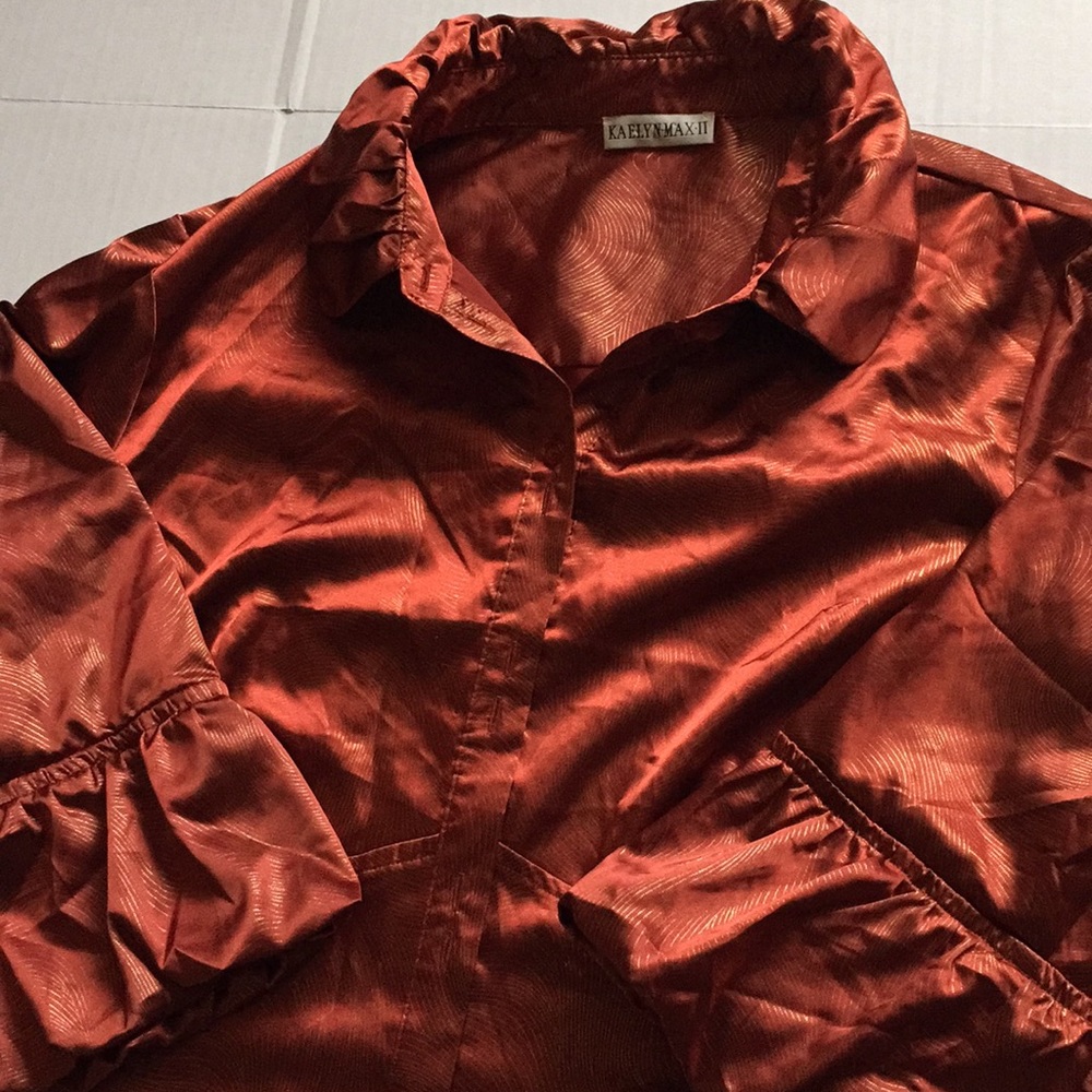 Rust & Gold Button Down tip - Picture 2 of 3